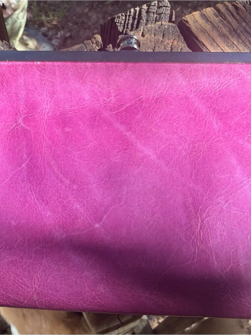HOBO Lauren Purple Leather Frame Top Clutch /Wallet